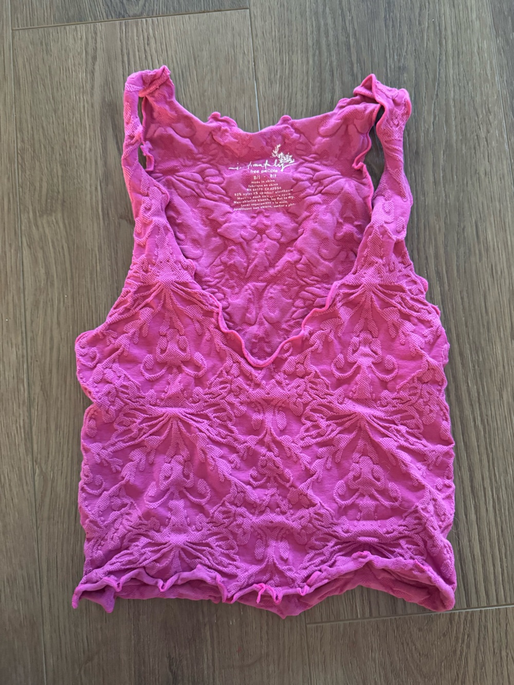 Free people Pink Textured Tank Top
